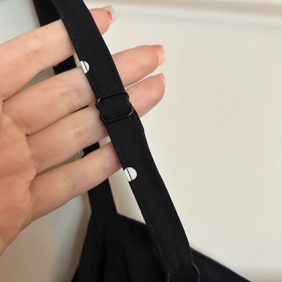 Old Navy Fit and Flare Polka Dot Black White Dress Large Tall - Picture 7 of 8